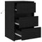 vidaXL Bedside Cabinet with LED Lights Black Oak Engineered Wood