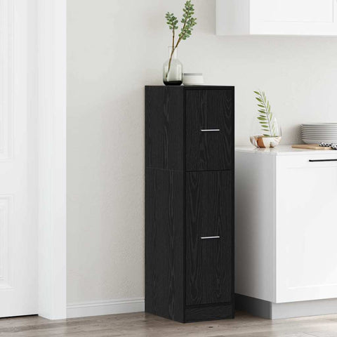 vidaXL Apothecary Cabinet Black oak 30 x 41 x 118 cm Engineered wood