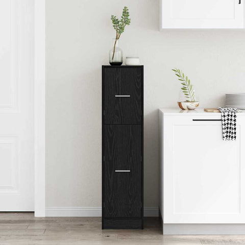 vidaXL Apothecary Cabinet Black oak 30 x 41 x 118 cm Engineered wood