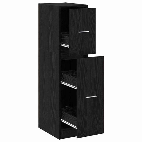 vidaXL Apothecary Cabinet Black oak 30 x 41 x 118 cm Engineered wood