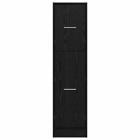 vidaXL Apothecary Cabinet Black oak 30 x 41 x 118 cm Engineered wood