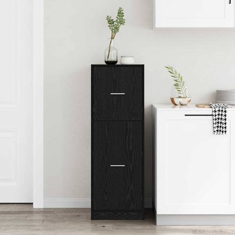 vidaXL Apothecary Cabinet Black oak 40 x 41 x 118 cm Engineered wood