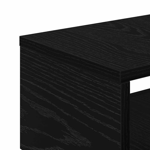 vidaXL Narrow Bathroom Cabinet with Wheel Black oak 33 x 23 x 65 cm