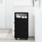 vidaXL Narrow Bathroom Cabinet with Wheel Black oak 33 x 23 x 65 cm