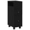 vidaXL Narrow Bathroom Cabinet with Wheel Black oak 33 x 23 x 65 cm