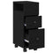 vidaXL Narrow Bathroom Cabinet with Wheel Black oak 33 x 23 x 65 cm