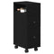 vidaXL Narrow Bathroom Cabinet with Wheel Black oak 33 x 23 x 65 cm
