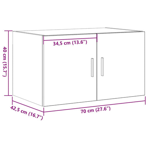 vidaXL Wall Cabinet Old wood 70 x 42.5 x 40 cm Engineered wood
