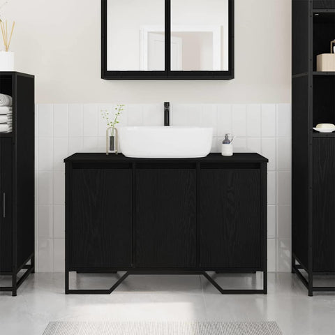 vidaXL Sink Cabinet Other Black Oak 91 x 35 x 60 cm Engineered wood