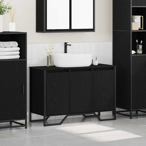 vidaXL Sink Cabinet Other Black Oak 91 x 35 x 60 cm Engineered wood