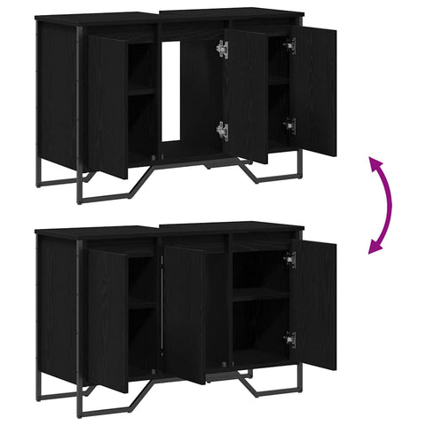 vidaXL Sink Cabinet Other Black Oak 91 x 35 x 60 cm Engineered wood