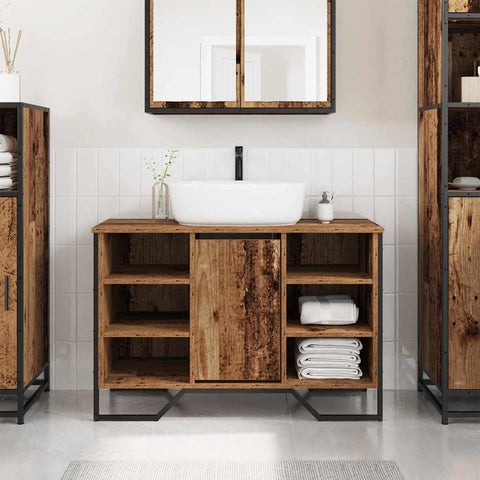 vidaXL Sink Cabinet with Shelf Other Old Wood 91 x 35 x 60 cm