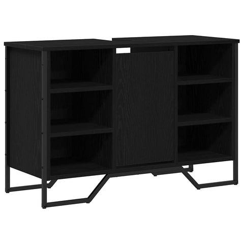 vidaXL Sink Cabinet Black Oak 91 x 35 x 60 cm Engineered wood