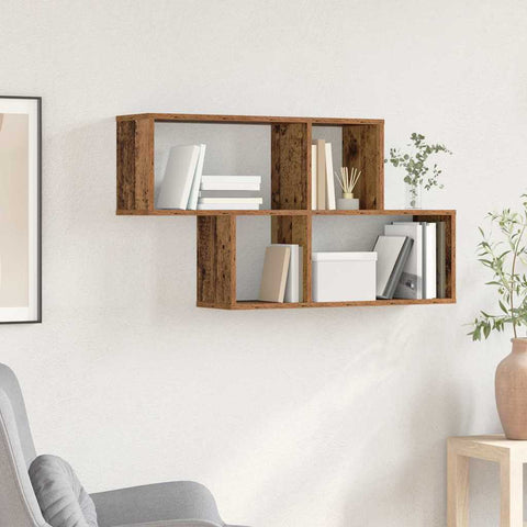 vidaXL Wall Shelf Old Wood 100x20x53 cm Engineered Wood