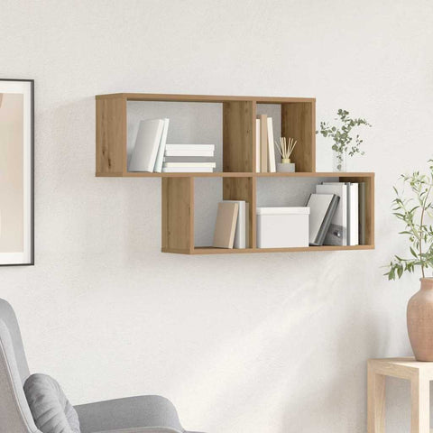 vidaXL Wall Shelf Artisan Oak 100x20x53 cm Engineered Wood