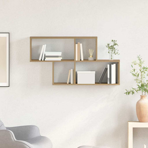 vidaXL Wall Shelf Artisan Oak 100x20x53 cm Engineered Wood