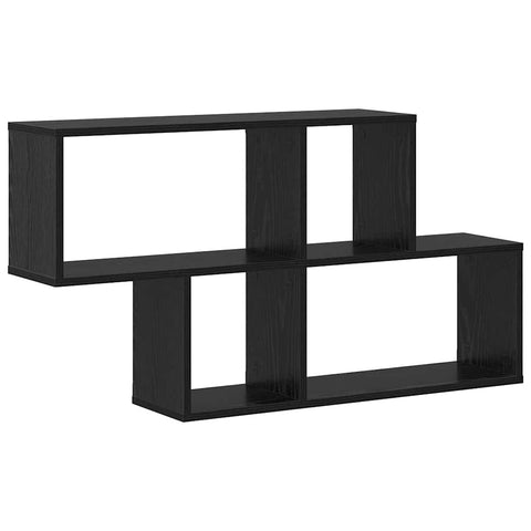 vidaXL Wall Shelf Black Oak 100x20x53 cm Engineered Wood