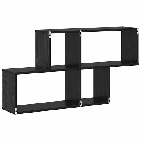 vidaXL Wall Shelf Black Oak 100x20x53 cm Engineered Wood