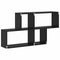 vidaXL Wall Shelf Black Oak 100x20x53 cm Engineered Wood