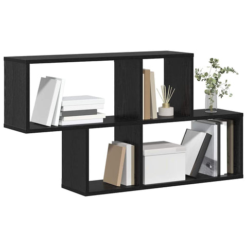 vidaXL Wall Shelf Black Oak 100x20x53 cm Engineered Wood