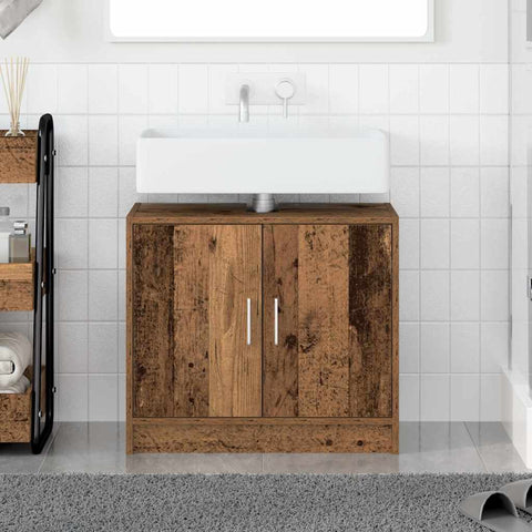 vidaXL Sink Cabinet with Door Old Wood 63 x 29 x 55 cm Engineered wood