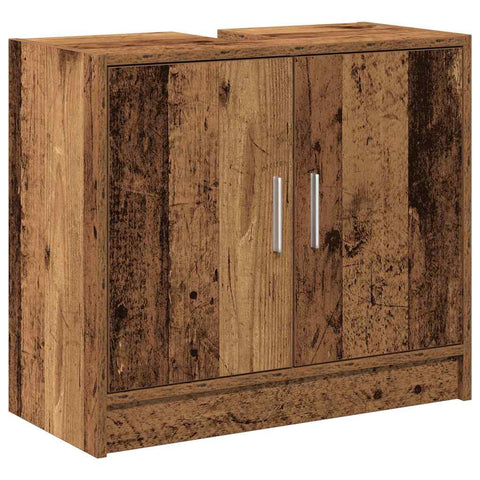 vidaXL Sink Cabinet with Door Old Wood 63 x 29 x 55 cm Engineered wood