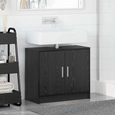 vidaXL Sink Cabinet Black Oak 63 x 29 x 55 cm Engineered wood