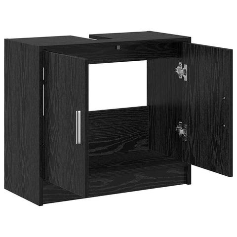vidaXL Sink Cabinet Black Oak 63 x 29 x 55 cm Engineered wood