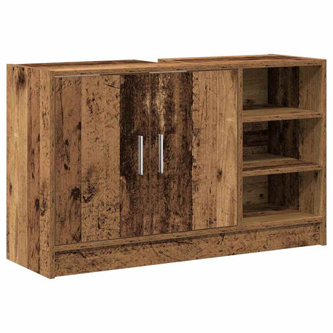 vidaXL Sink Cabinet with Door Old Wood 90 x 29 x 55 cm Engineered wood