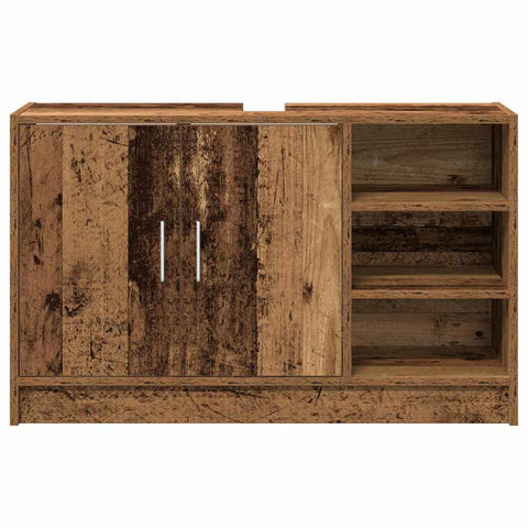 vidaXL Sink Cabinet with Door Old Wood 90 x 29 x 55 cm Engineered wood