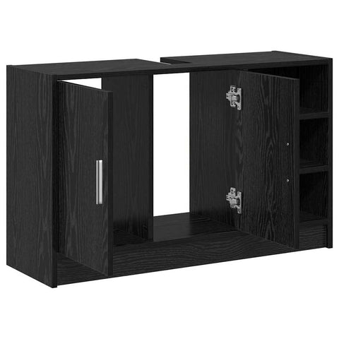 vidaXL Sink Cabinet Black Oak 90 x 29 x 55 cm Engineered wood
