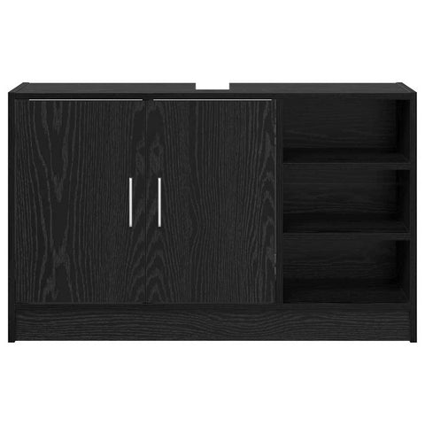 vidaXL Sink Cabinet Black Oak 90 x 29 x 55 cm Engineered wood