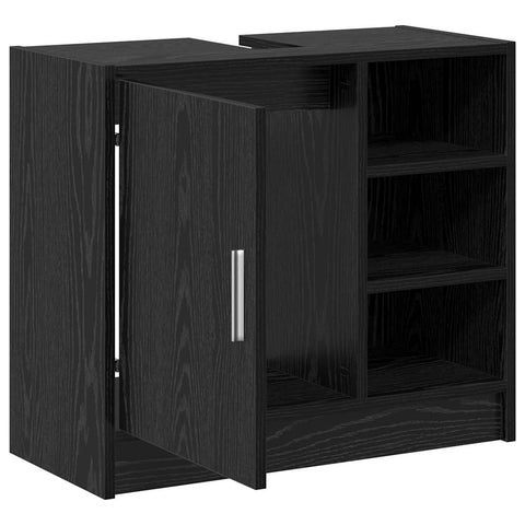 vidaXL Sink Cabinet Black Oak 63 x 29 x 55 cm Engineered wood