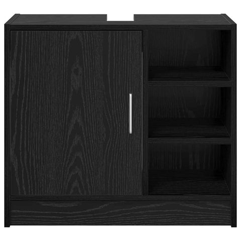 vidaXL Sink Cabinet Black Oak 63 x 29 x 55 cm Engineered wood