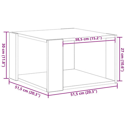 vidaXL Coffee Table Artisan Oak 51,5x51,5x30 cm Engineered Wood