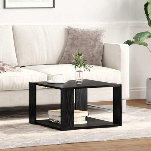 vidaXL Coffee Table Black Oak 51,5x51,5x30 cm Engineered Wood