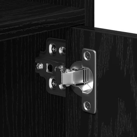 vidaXL Rolling Cabinet Black oak 60 x 48 x 81 cm Engineered wood