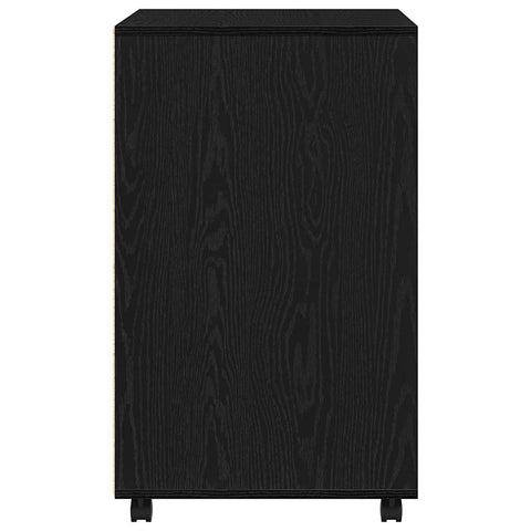 vidaXL Rolling Cabinet Black oak 60 x 48 x 81 cm Engineered wood