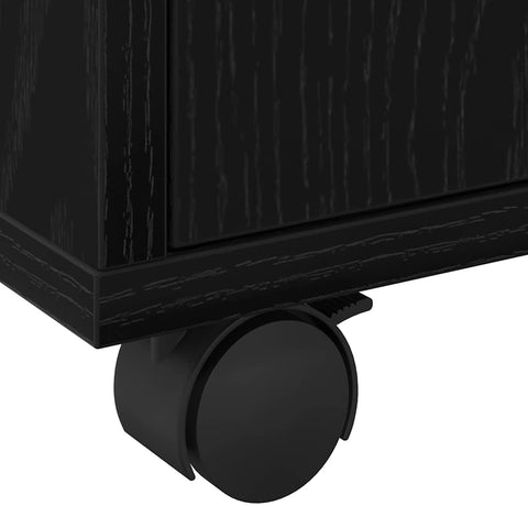 vidaXL Rolling Cabinet Black Oak 55 x 40 x 91 cm Engineered wood