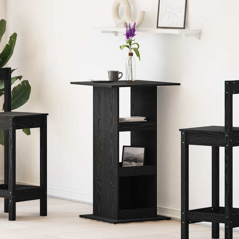 vidaXL Bar Table with Storage Black Oak 60x60x102 cm Engineered Wood