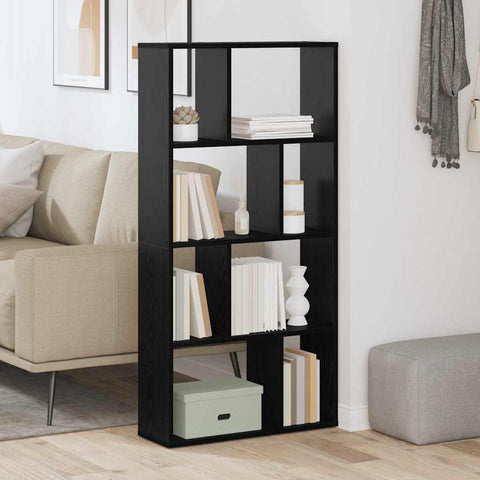 vidaXL Black Oak Bookshelf Black oak Engineered wood Medium