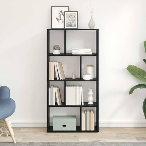 vidaXL Black Oak Bookshelf Black oak Engineered wood Medium