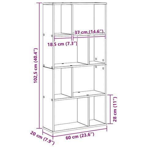 vidaXL Black Oak Bookshelf Black oak Engineered wood Medium