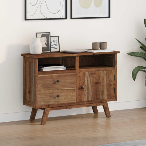 vidaXL Sideboard with Drawer Brown 100 x 30 x 68 cm Solid Teak Wood