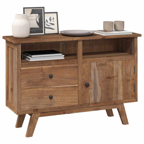 vidaXL Sideboard with Drawer Brown 100 x 30 x 68 cm Solid Teak Wood