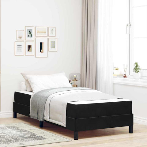 vidaXL Box Spring Bed with Mattress Black 90 x 210 cm Fabric