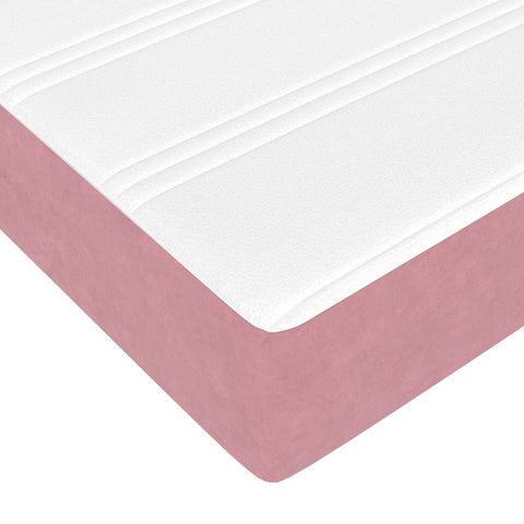 vidaXL Box Spring Bed with Mattress Pink 90 x 210 cm Fabric