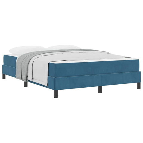 vidaXL Box Spring Bed with Mattress Dark Blue 160 x 210 cm Fabric