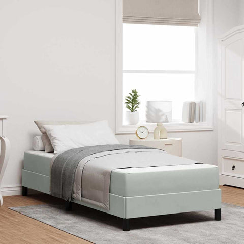 vidaXL Box Spring Bed with Mattress Light Grey 80 x 220 cm Fabric