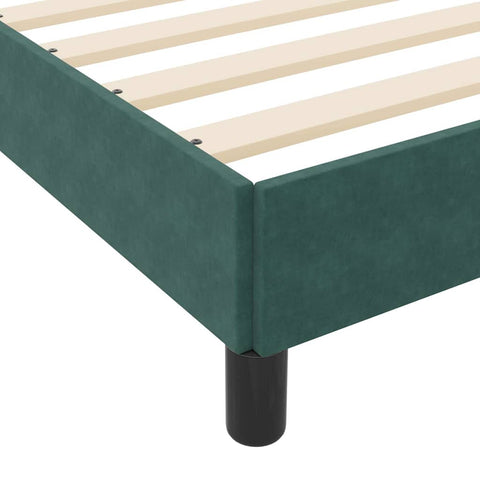 vidaXL Box Spring Bed with Mattress Dark Green 90 x 220 cm Fabric